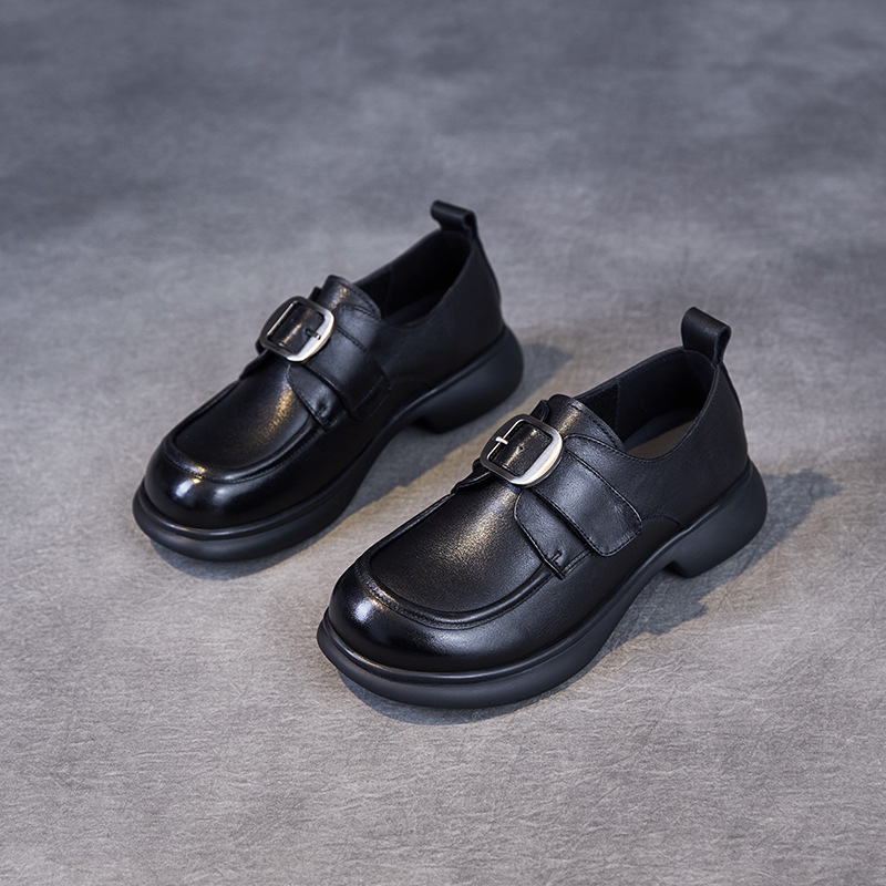 Thick - Cut Single - Shoe Women's British - Style Loafers