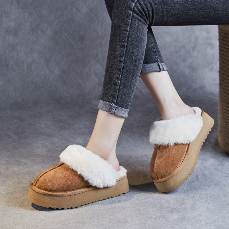 Cowhide - Capped Wool - Lined Thick - Sole Snow Boots