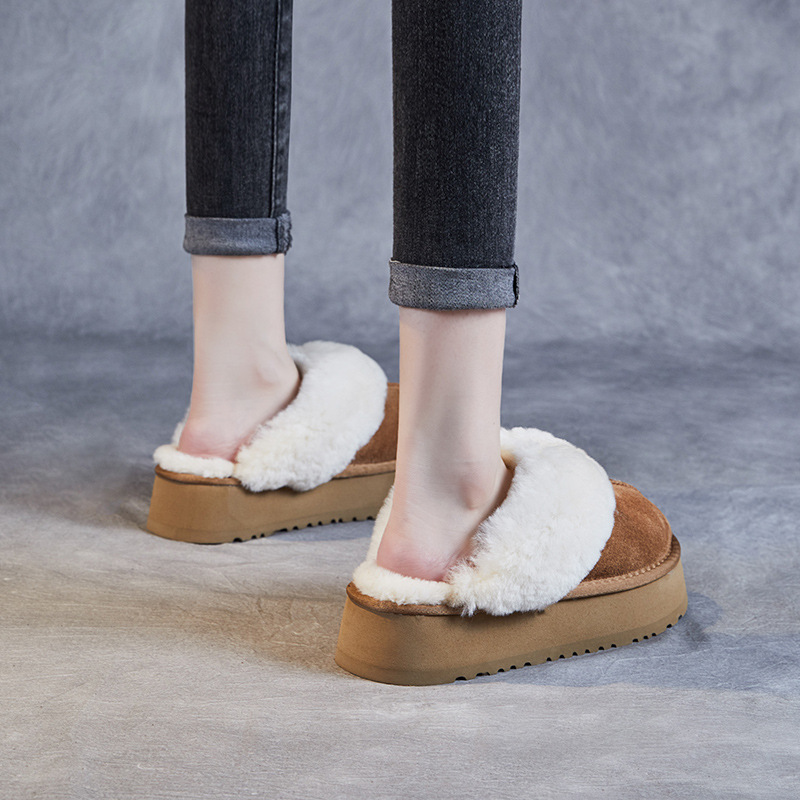 Cowhide - Capped Wool - Lined Thick - Sole Snow Boots