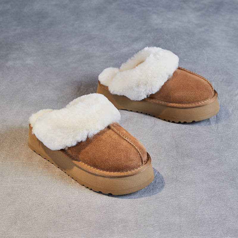 Cowhide - Capped Wool - Lined Thick - Sole Snow Boots