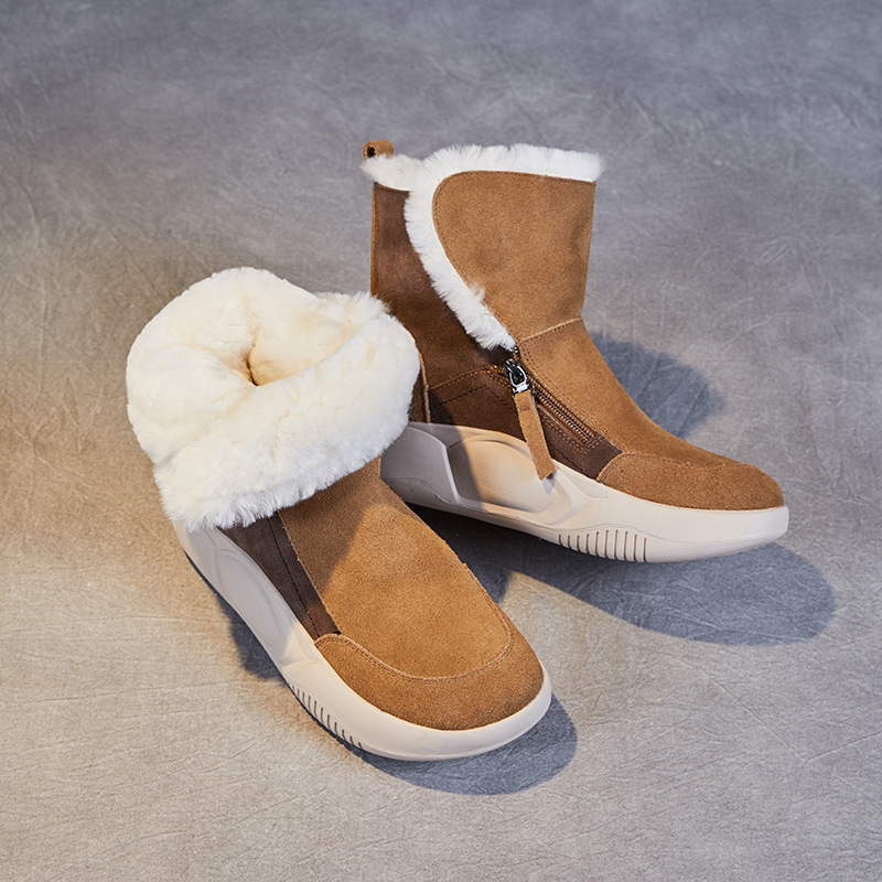 Cowhorn - Buckled Genuine Leather Snow Boots