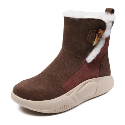 Cowhorn - Buckled Genuine Leather Snow Boots 01