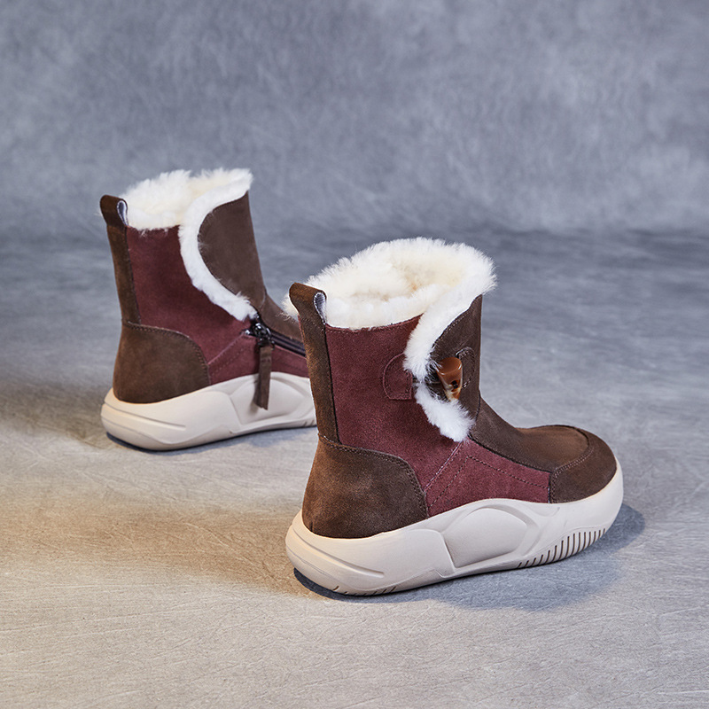 Cowhorn - Buckled Wool - Lined Warm Thick - Sole Anti - slip Snow Boots