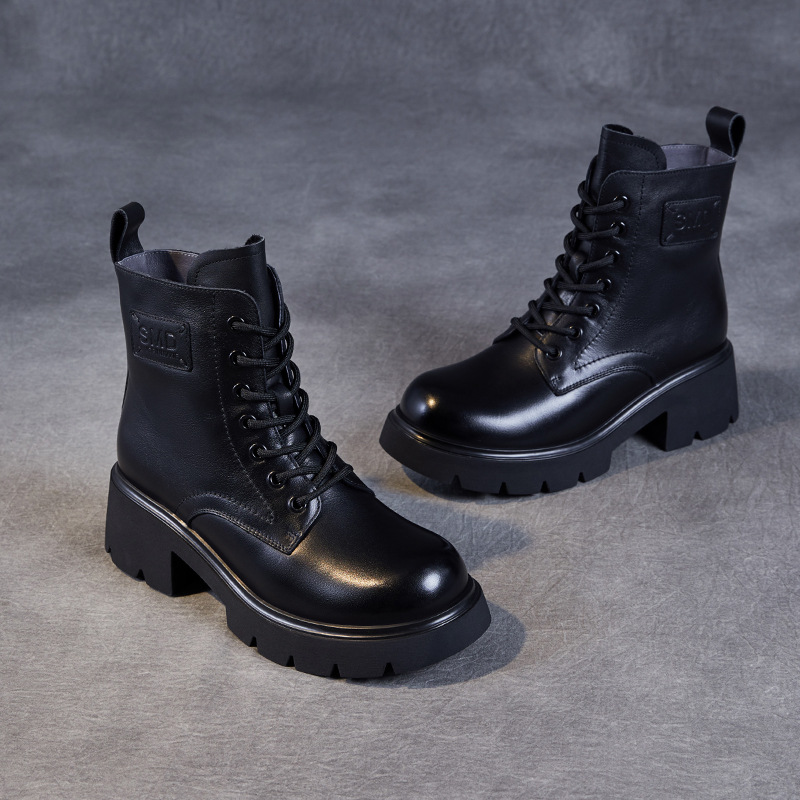 Genuine Leather and Wool Warm Snow Boots