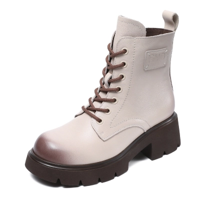 Genuine Leather and Wool Warm Snow Boots 01