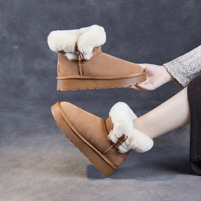 New Thick - Sole Cotton - Lined Warm Short - Cuff Snow Boots