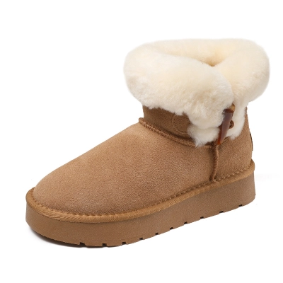 New Thick - Sole Cotton - Lined Warm Short - Cuff Snow Boots 01