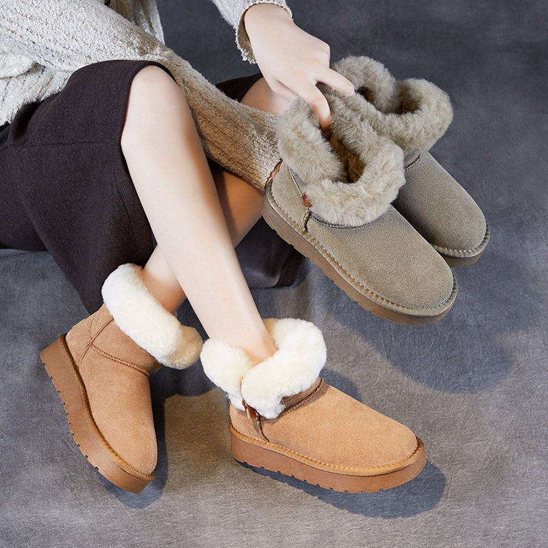 New Thick - Sole Cotton - Lined Warm Short - Cuff Snow Boots