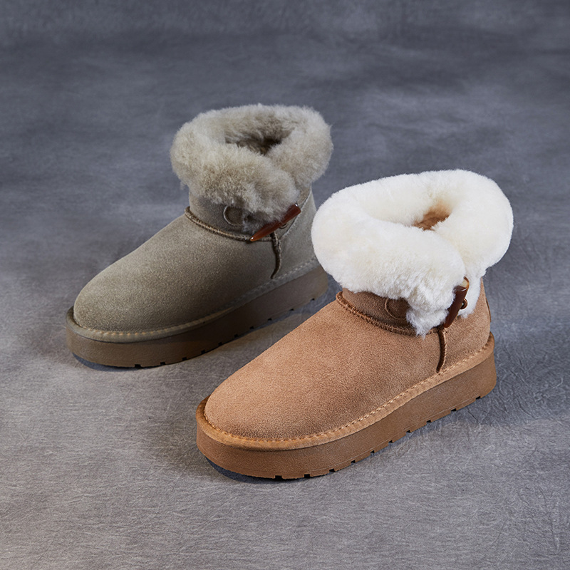 New Thick - Sole Cotton - Lined Warm Short - Cuff Snow Boots