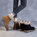 New Winter Style Genuine Leather Extra - Thick Lamb Wool Snow Boots