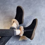 New Winter Style Genuine Leather Extra - Thick Lamb Wool Snow Boots