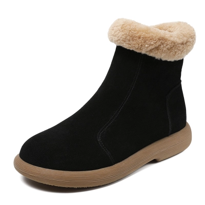 New Winter Style Genuine Leather Extra - Thick Lamb Wool Snow Boots 01