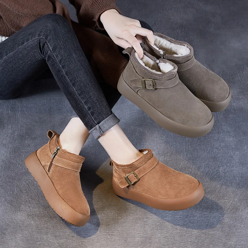 New Winter Style Versatile Fleece - Lined Low - Top Snow Boots