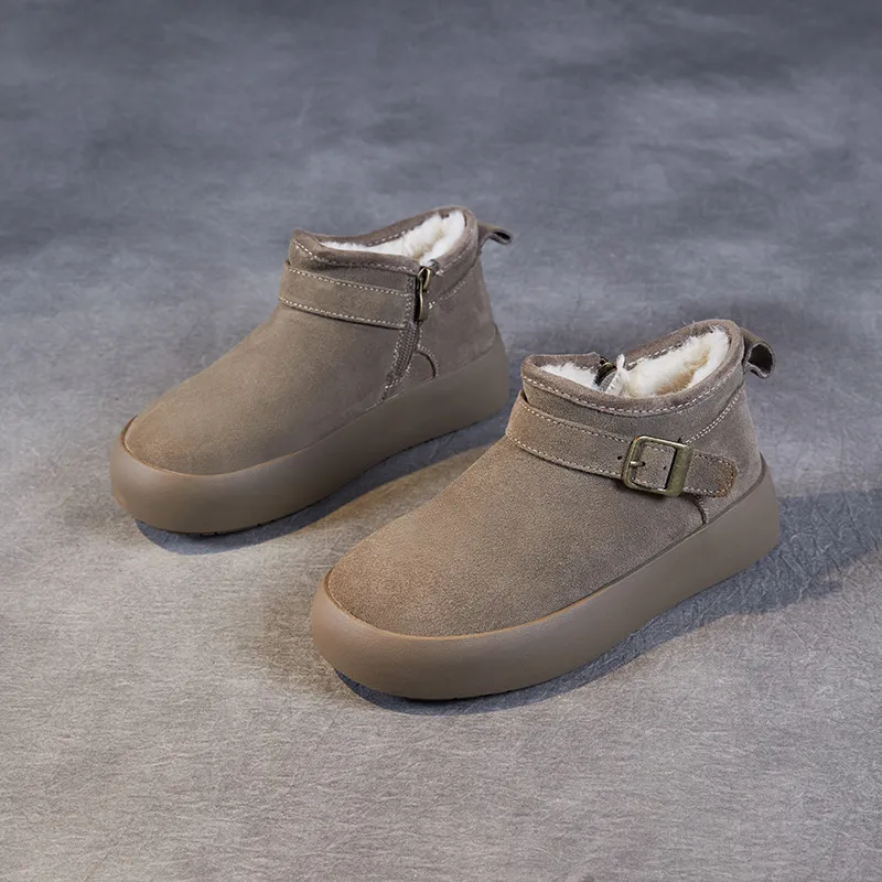 New Winter Style Versatile Fleece - Lined Low - Top Snow Boots