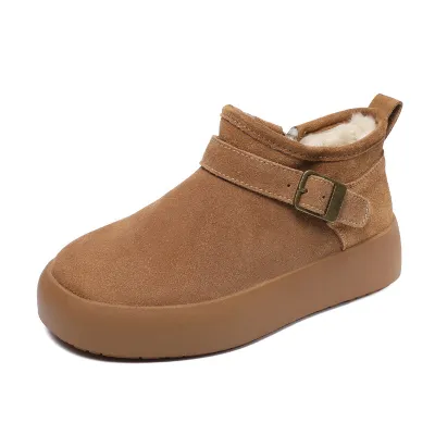 New Winter Style Versatile Fleece - Lined Low - Top Snow Boots 01