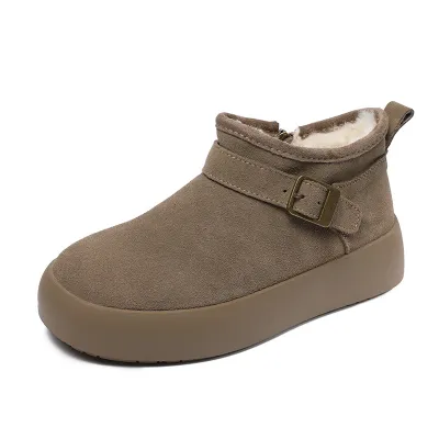 New Winter Style Versatile Fleece - Lined Low - Top Snow Boots 02