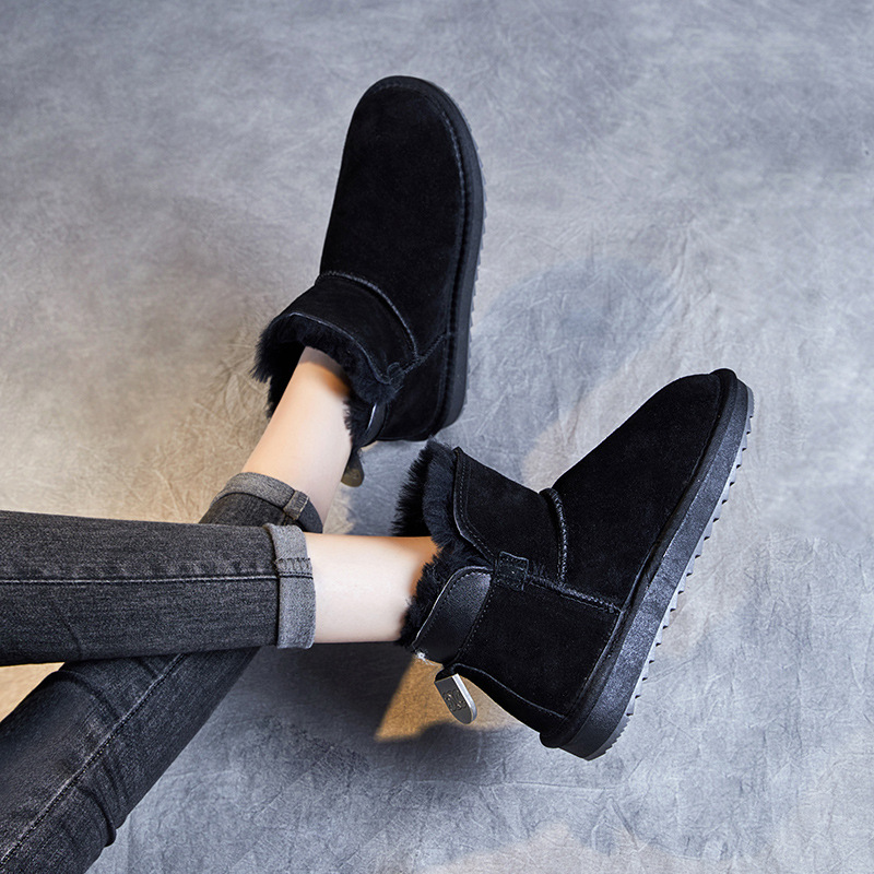 Pure Wool Thickened Suede - Finish Cowhide Snow Boots