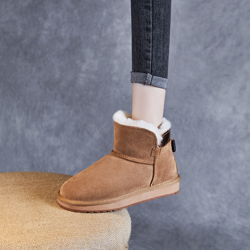 Pure Wool Thickened Suede - Finish Cowhide Snow Boots