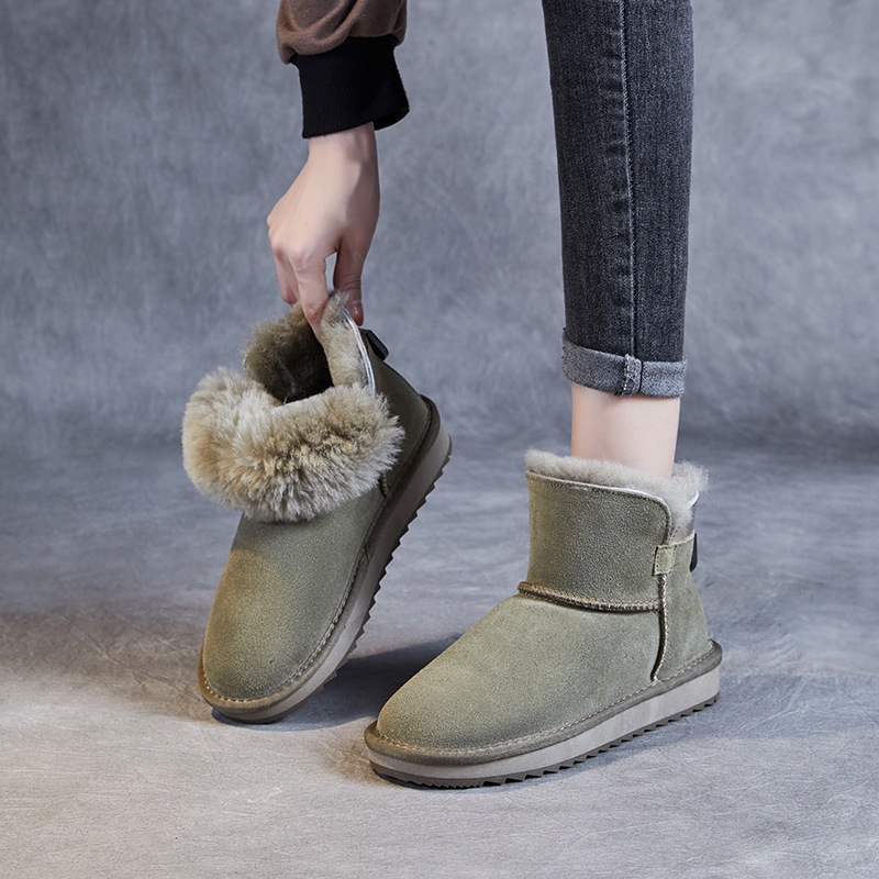 Pure Wool Thickened Suede - Finish Cowhide Snow Boots