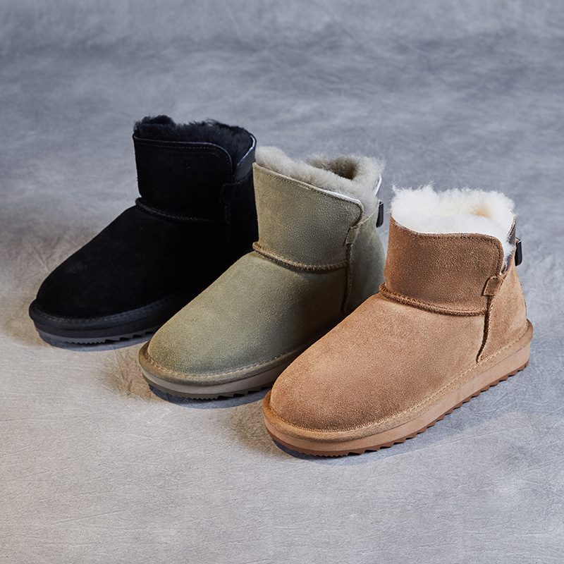 Pure Wool Thickened Suede - Finish Cowhide Snow Boots
