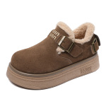 Thick - Sole Belt - Buckle Lined Snow Boots