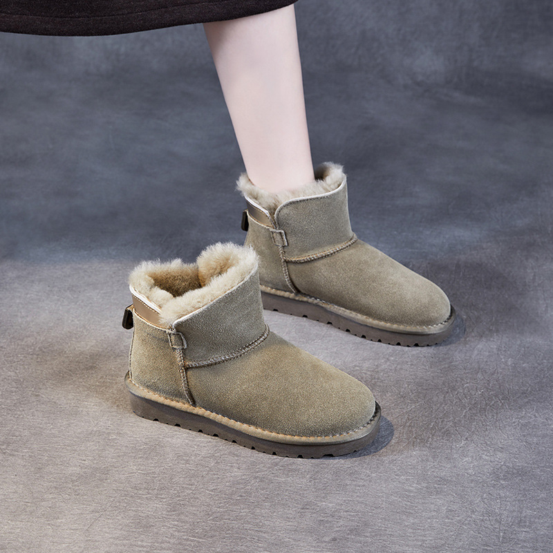 Thickened Suede - Finish Cowhide Warm Snow Boots