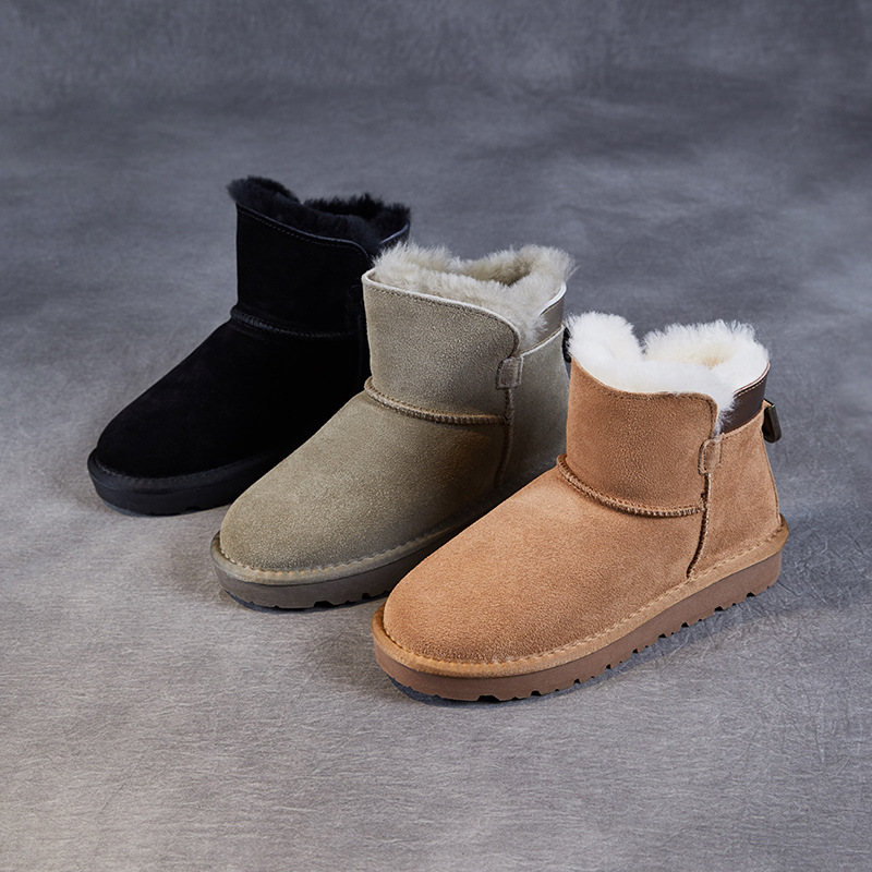 Thickened Suede - Finish Cowhide Warm Snow Boots