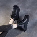 Women's Autumn - Winter Genuine Leather Wool Snow Boots