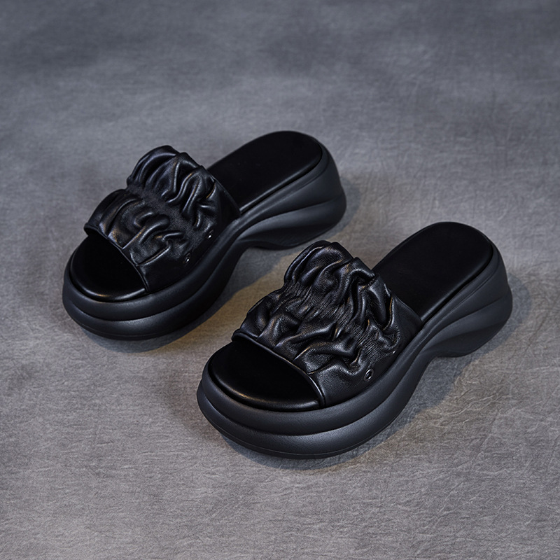 Summer New Sheepskin Thick - Sole Sandals