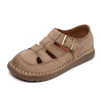 Women's Platform Mesh Cut - out Peep - toe Roman Sandals 01