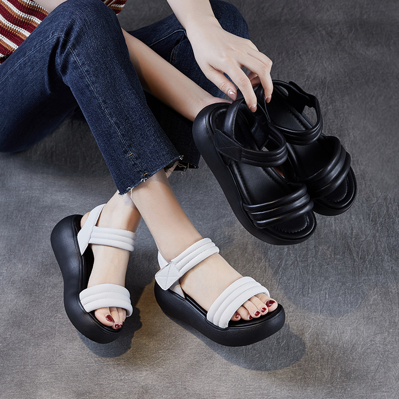 Best - selling One - strap Toe - exposed Chunky Platform Wedge Sandals