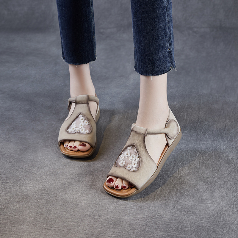 Cowhide Fish - mouth Open - toe Roman Sandals