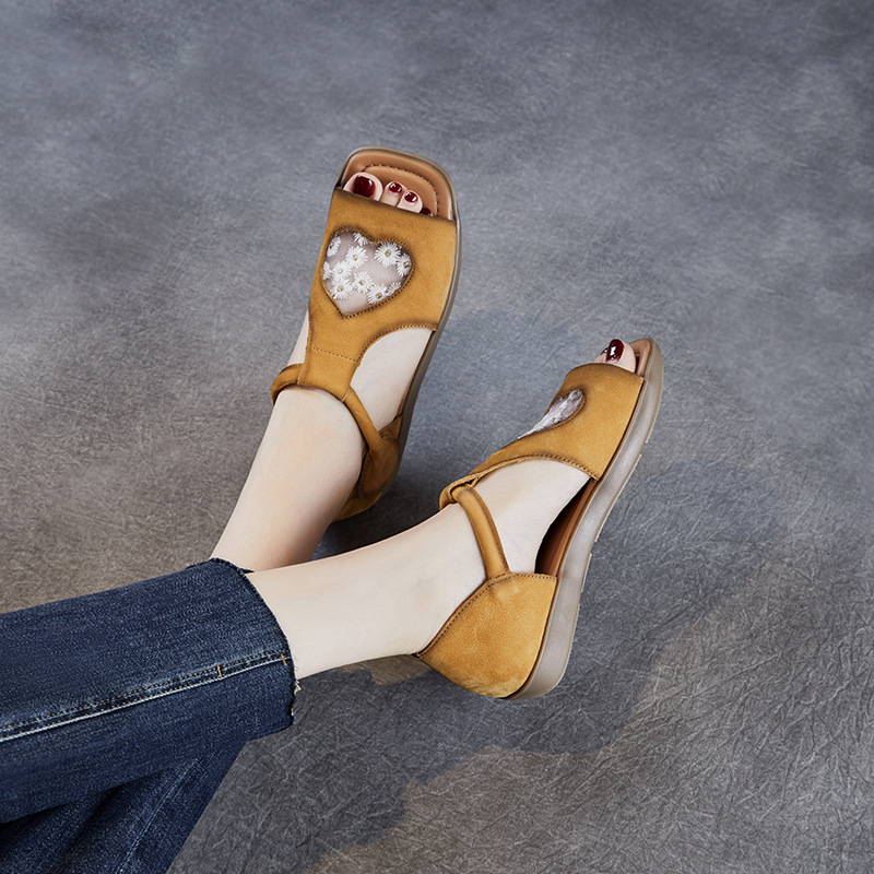 Cowhide Fish - mouth Open - toe Roman Sandals