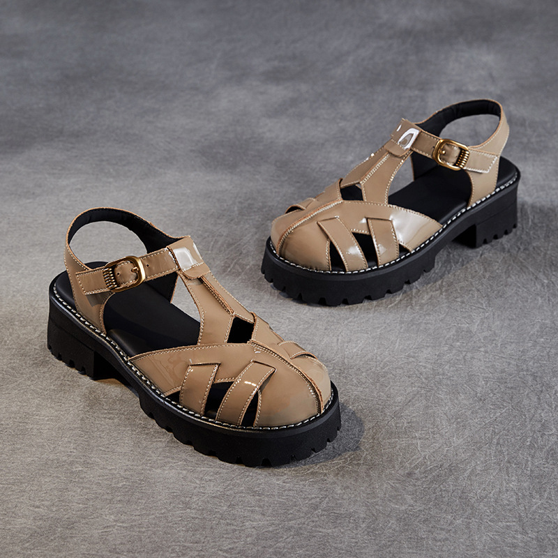 New Women's Woven Platform Toe - cap Roman Sandals