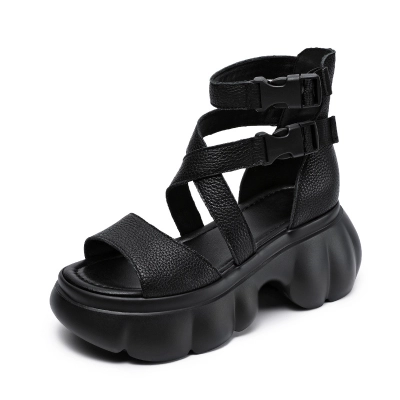 Niche Fish - mouth Roman High - top Sandals 02