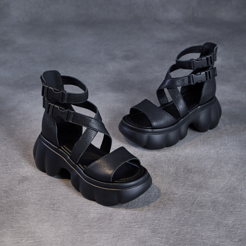 Niche Fish - mouth Roman High - top Sandals