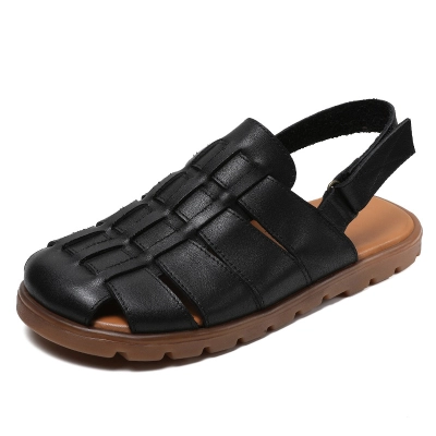 Retro Hand - woven Toe - cap Women's Soft - sole Sandals 02