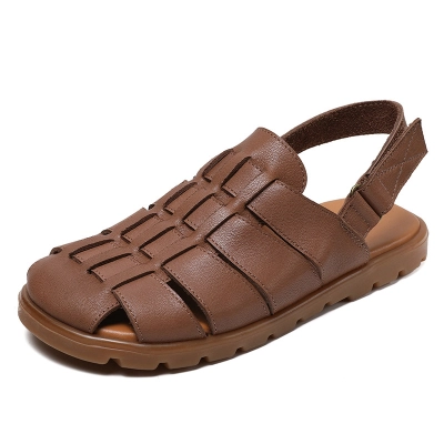 Retro Hand - woven Toe - cap Women's Soft - sole Sandals 01