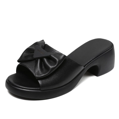 Women's Chunky - heeled Platform Flip - flops with Thick Heels 01