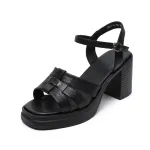 Women's Cowhide Roman Chunky - Heel Sandals