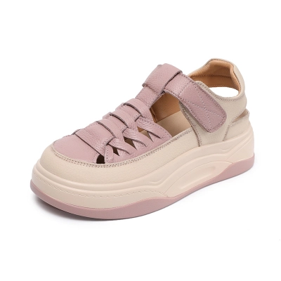 Women's Genuine Leather Casual Peep - toe Roman Sandals 02