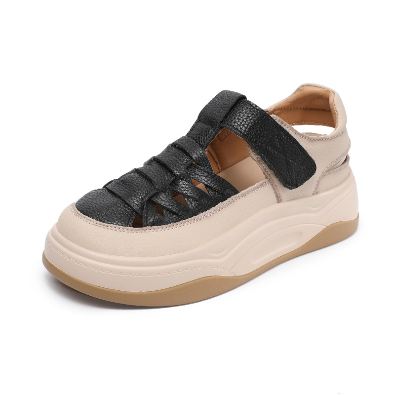 Women's Genuine Leather Casual Peep - toe Roman Sandals