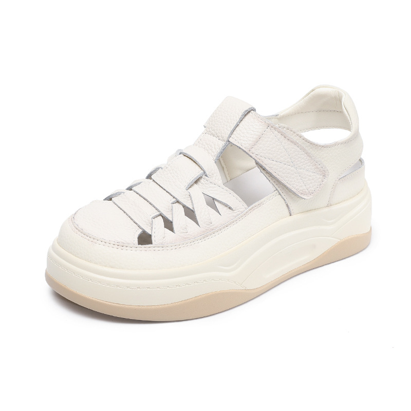 Women's Genuine Leather Casual Peep - toe Roman Sandals