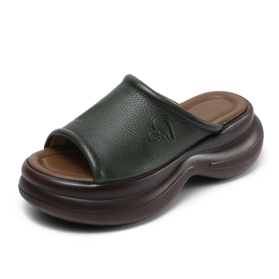 Women's Genuine Leather Fish - mouth Roman Sandals 02