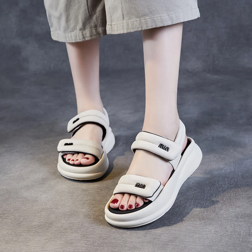 Women's Platform Velcro Toe - cap Sandals