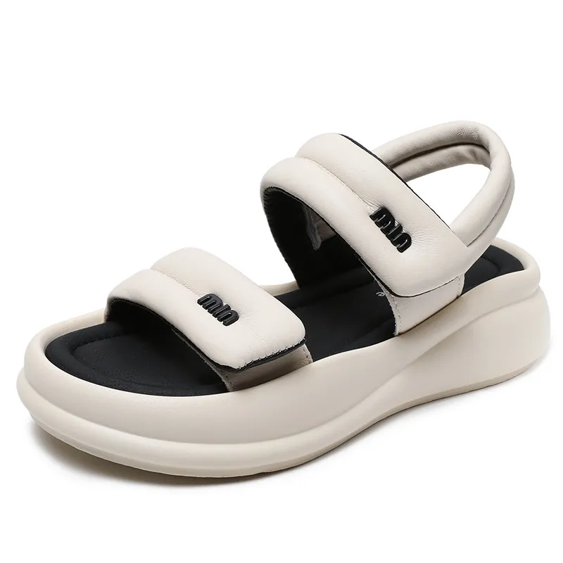 Women's Platform Velcro Toe - cap Sandals