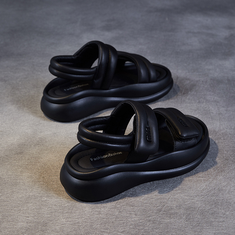 Women's Platform Velcro Toe - cap Sandals