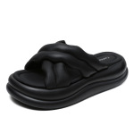 Women's Suede Platform Chunky - Heel Slide - on Sandals for Outdoor Wear
