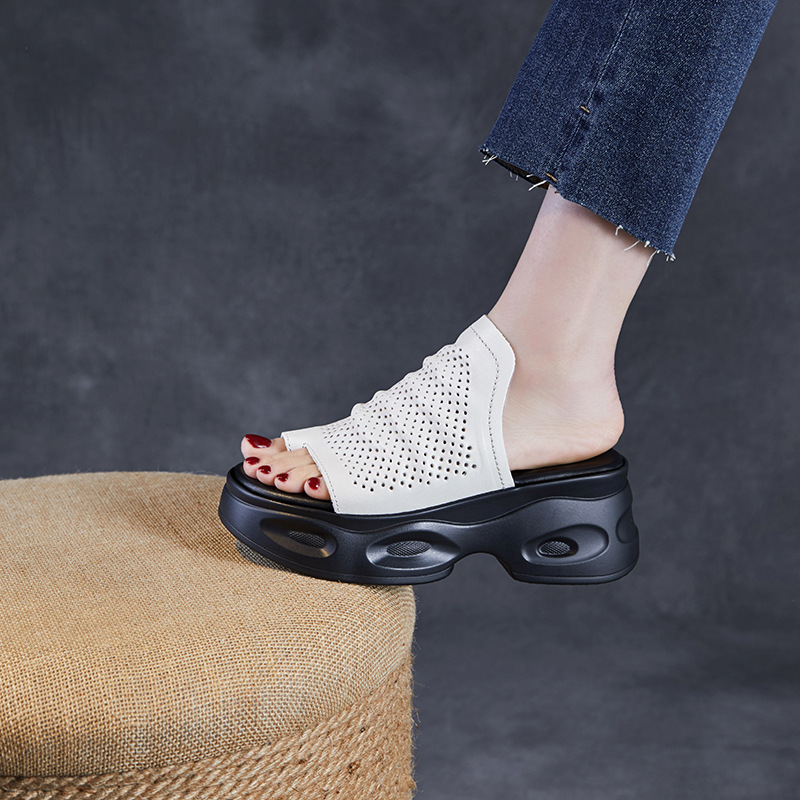 Women's Summer Open - toe Hollow - out Wedge Heel Sandals for Outdoor Wearing