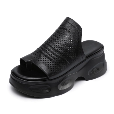 Women's Summer Open - toe Hollow - out Wedge Heel Sandals for Outdoor Wearing 02